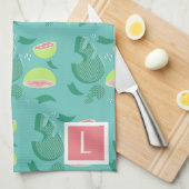 Guava Greenery Pink Green Fruit Pattern Geschirrtuch (Viertel Falte)