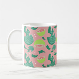 Guava Greenery Pink Green Fruit Pattern Kaffeetasse