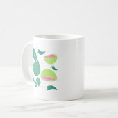 Guava Greenery Pink Green Fruit Pattern Kaffeetasse (Vorderseite Links)