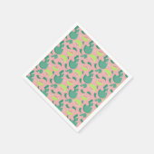 Guava Greenery Pink Green Fruit Pattern Serviette (Ecke)