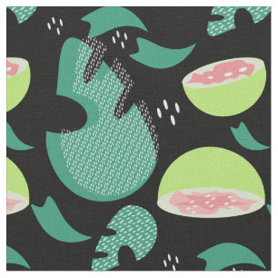 Guava Greenery Pink Green Fruit Pattern Stoff