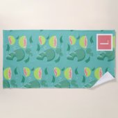 Guava Greenery Pink Green Fruit Pattern Strandtuch (Vorderseite)