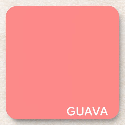 Guava rosa Farbname Getränkeuntersetzer (Vorderseite)