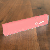 Guava rosa Farbname Namensplakette (Seite)