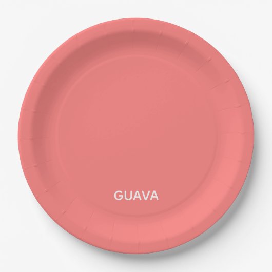 Guava rosa Farbname Pappteller (Vorderseite)