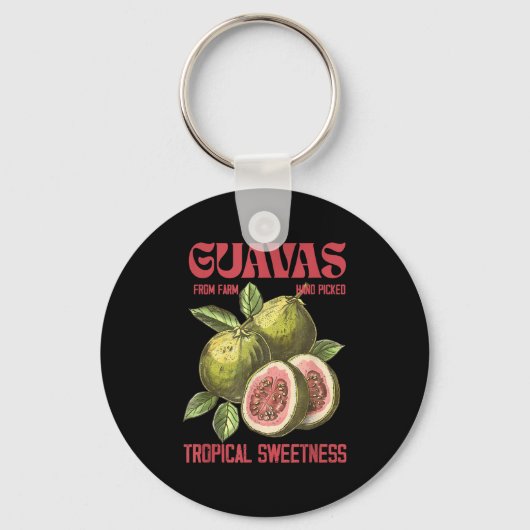Guavas Retro Kommerzielles grafisches T-Shirt, Vin Schlüsselanhänger (Vorderseite)
