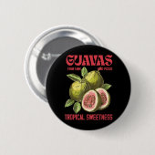 Guavas Retro-Werbegrafik Vintage-Guavas Button (Vorne & Hinten)