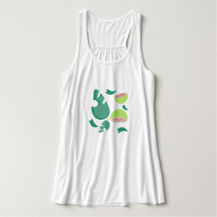 Guave Grüne Pflanzenwelt Rosa Grüne Frucht Muster Tank Top