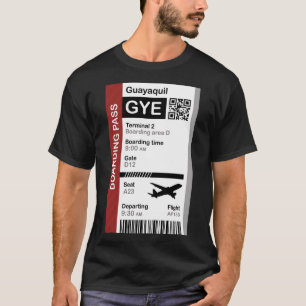 Guayaquil Boarding Pass Flight Destination Ticket T-Shirt