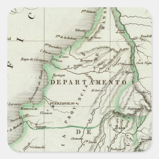 Guayaquil Quadratischer Aufkleber (Vorderseite)