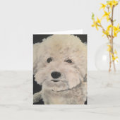 "Gucci" - Haustier-Porträt Notecard Karte (Gelbe Blume)