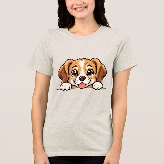 Guck-guck Hund Tri-Blend Shirt (Vorderseite)