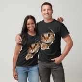 Guck-guck-Katze zerrissenes Gewebe 3D realistische T-Shirt (Unisex)