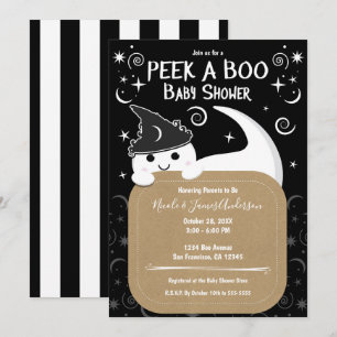Guck mal BOO Geist Hexe Halloween Babyparty Einladung