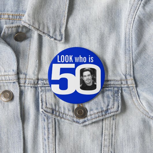 Guck mal, wer 50 Foto weiß ist Button (Beispiel)