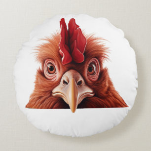 Guckender Hahn Rundes Kissen