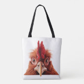 Guckender Hahn Tasche (Rückseite)