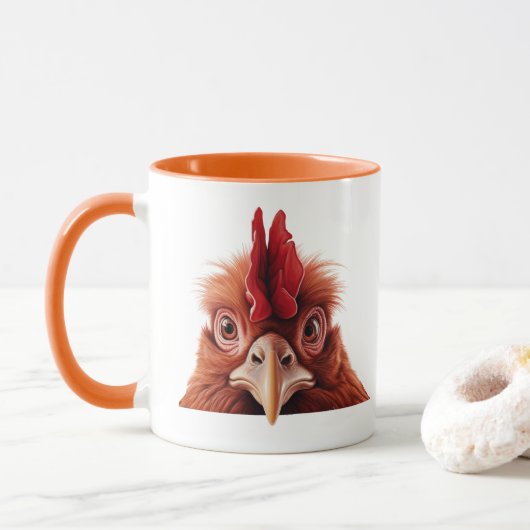 Guckender Hahn Tasse (Mit Donut)