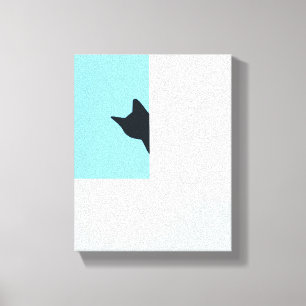 Guckguck   Katze schaut um die Ecke herum Malerei Leinwanddruck