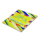 GUCOME-DESIGN-GELBE MIT SILVER-TEXT FLIESE (Seite)