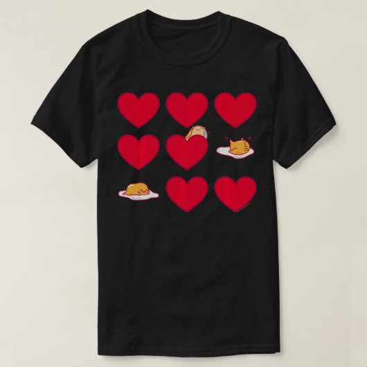 Gudetama Hearts Eggs Valentines T-Shirt (Design vorne)