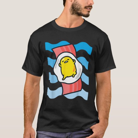 Gudetama the Lazy Egg Waves Bacon Floaty Ocean Bee T-Shirt (Vorderseite)
