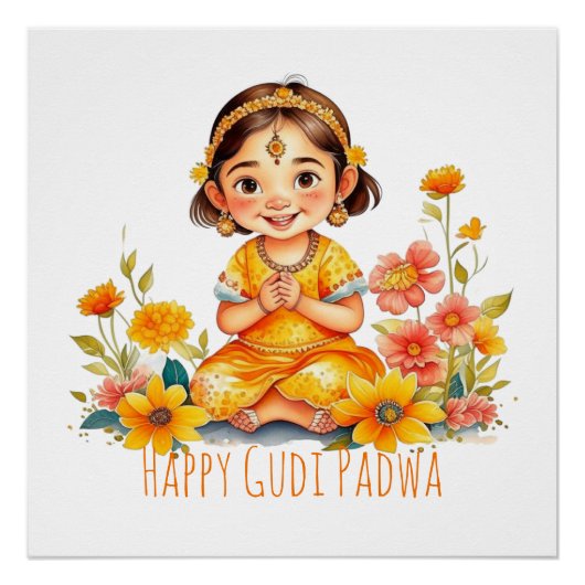 Gudi Padwa Niedlich Girl Poster (Vorderseite)