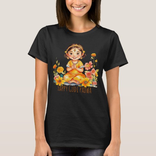 Gudi Padwa Niedlich Girl T-Shirt (Vorderseite)