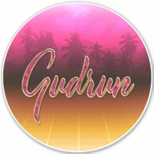 Gudrun Vorname Name golden pink Aufkleber Sticker