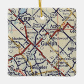 Guelph ON Vintag Map Keramikornament (Vorderseite)