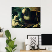 Guercino - Gott der Vater und der Engel - 1620 Poster (Heimbüro)