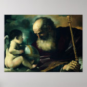 Guercino - Gott der Vater und der Engel - 1620 Poster (Vorne)