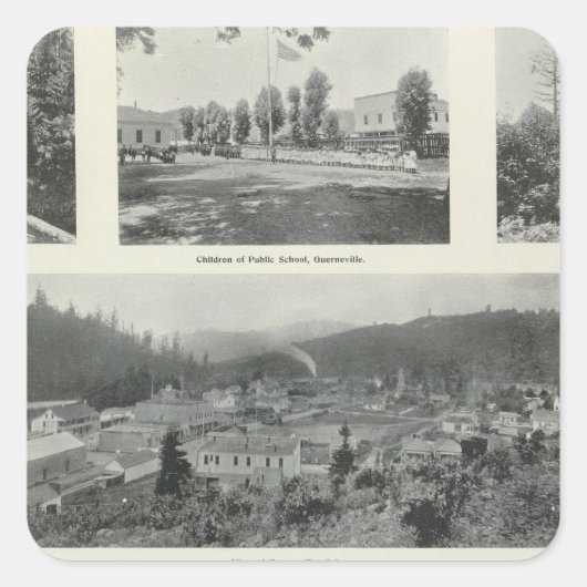 Guerneville, Kalifornien Quadratischer Aufkleber (Vorderseite)