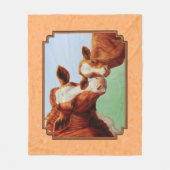 Guernsey Calf und Mutter Kuh Peach Fleecedecke (Vorderseite)