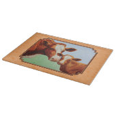 Guernsey Calf und Mutter Kuh Peach Schneidebrett (Ecke)