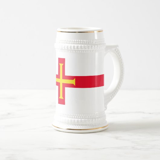 Guernsey Flag Bierglas (VorderseiteRechts)