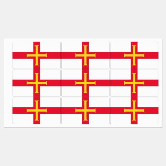 Guernsey Flag Etiketten (Blatt)