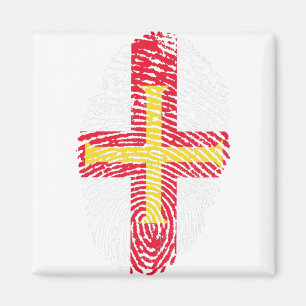 Guernsey Flag Fingerprint Country Prix Magnet