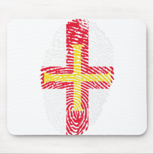 Guernsey Flag Fingerprint Country Prix Mousepad