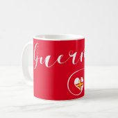 Guernsey Flag Herz, Kanalinseln Kaffeetasse (Vorderseite Links)