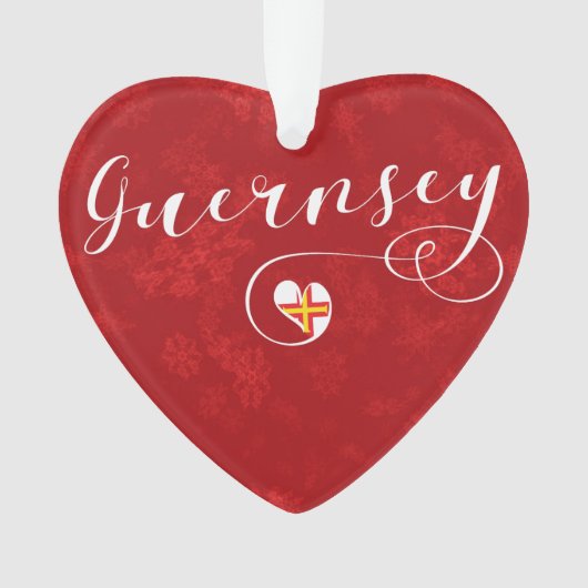 Guernsey Flag Herz, Kanalinseln Ornament (Vorderseite)