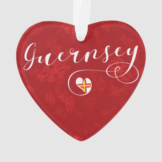 Guernsey Flag Herz, Kanalinseln Ornament (Rückseite)