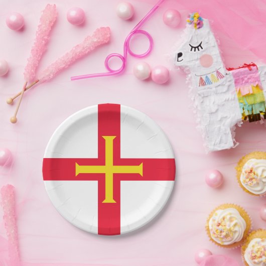 Guernsey Flag Pappteller (Party)