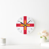 Guernsey Flag Runde Wanduhr (Zuhause)