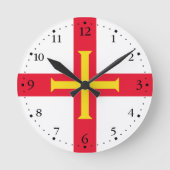 Guernsey Flag Runde Wanduhr (Vorderseite)