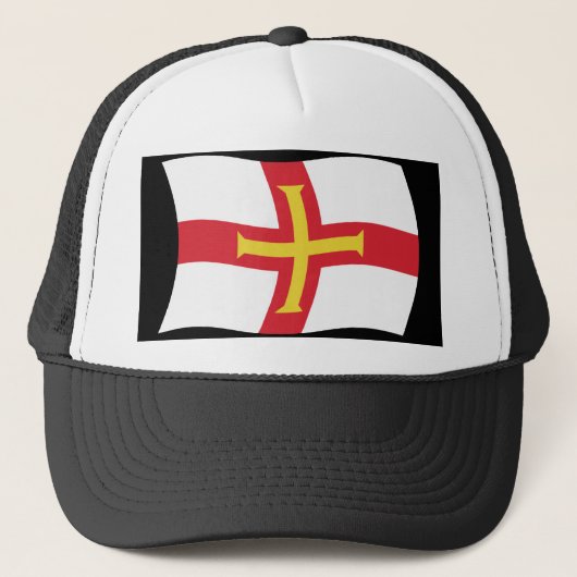 Guernsey-Flaggenhut Truckerkappe (Vorderseite)