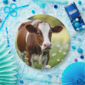 Guernsey Kuh auf dem Daisy Field Pappteller (Party)