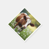 Guernsey-Kuh auf dem Gebiet der Wildblume Serviette (Ecke)