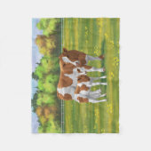 Guernsey Kuh & Niedlich Calf im Sommer Weide Fleecedecke (Vorderseite)