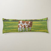 Guernsey Kuh & Niedlich Calf im Sommer Weide Seitenschläferkissen (Rückseite)